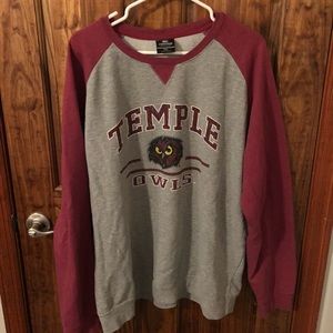 Temple University Owls Red and Gray Crewneck